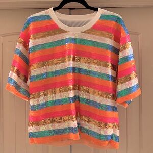 Main Strip Sequin Shirt